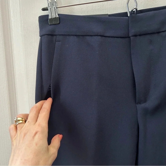 Banana Republic Pants High Rise  Crop Flare Leg Trousers Navy Blue Size 0 NWT - Picture 7 of 16